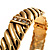 Gold Plated Rope -Textured Crystal Hinged Bangle Bracelet - view 13