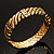 Gold Plated Rope -Textured Crystal Hinged Bangle Bracelet - view 6