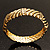 Gold Plated Rope -Textured Crystal Hinged Bangle Bracelet - view 8