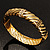 Gold Plated Rope -Textured Crystal Hinged Bangle Bracelet - view 3
