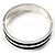Black Ornamental Enamel Hinged Bangle Bracelet (Silver Tone) - view 9