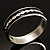 Black Ornamental Enamel Hinged Bangle Bracelet (Silver Tone) - view 7