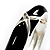 Jet Black Enamel Crystal Cross Hinged Bangle Bracelet (Silver Tone) - view 5