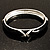 Jet Black Enamel Crystal Cross Hinged Bangle Bracelet (Silver Tone) - view 10