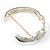 Dazzling Crystal Leaf Hinged Bangle Bracelet (Silver Tone) - view 8