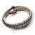 Stately Two Tone Textured 'Buckle' Hinged Bangle Bracelet - view 10