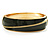 Olive Green Enamel Diagonal Hinged Bangle Bracelet (Gold Tone) - view 4