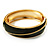 Olive Green Enamel Diagonal Hinged Bangle Bracelet (Gold Tone) - view 9