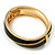 Olive Green Enamel Diagonal Hinged Bangle Bracelet (Gold Tone) - view 10