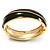 Olive Green Enamel Diagonal Hinged Bangle Bracelet (Gold Tone) - view 6