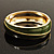Olive Green Enamel Diagonal Hinged Bangle Bracelet (Gold Tone) - view 2