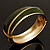 Olive Green Enamel Diagonal Hinged Bangle Bracelet (Gold Tone) - view 14