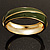 Olive Green Enamel Diagonal Hinged Bangle Bracelet (Gold Tone) - view 15