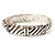 Silver Plated Rope -Textured Crystal Hinged Bangle Bracelet - view 9