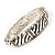 Silver Plated Rope -Textured Crystal Hinged Bangle Bracelet - view 6