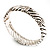Silver Plated Rope -Textured Crystal Hinged Bangle Bracelet - view 11