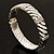 Silver Plated Rope -Textured Crystal Hinged Bangle Bracelet - view 13