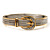 Two Tone Textured 'Buckle' Hinged Bangle Bracelet - view 16