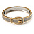 Two Tone Textured 'Buckle' Hinged Bangle Bracelet - view 2