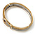 Two Tone Textured 'Buckle' Hinged Bangle Bracelet - view 7
