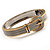 Two Tone Textured 'Buckle' Hinged Bangle Bracelet - view 8