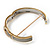 Two Tone Textured 'Buckle' Hinged Bangle Bracelet - view 5