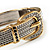 Two Tone Textured 'Buckle' Hinged Bangle Bracelet - view 6