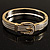 Two Tone Textured 'Buckle' Hinged Bangle Bracelet - view 13
