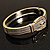 Two Tone Textured 'Buckle' Hinged Bangle Bracelet - view 10