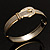 Two Tone Textured 'Buckle' Hinged Bangle Bracelet - view 14