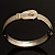 Two Tone Textured 'Buckle' Hinged Bangle Bracelet - view 15