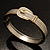 Two Tone Textured 'Buckle' Hinged Bangle Bracelet - view 9