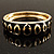 Jet Black Ornamental Enamel Hinged Bangle Bracelet (Gold Tone) - view 15