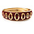 Red Ornamental Enamel Hinged Bangle Bracelet (Gold Tone) - view 5