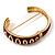 Red Ornamental Enamel Hinged Bangle Bracelet (Gold Tone) - view 8