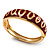 Red Ornamental Enamel Hinged Bangle Bracelet (Gold Tone) - view 12