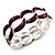 'Oval Link Chain' Lilac Enamel Hinged Bangle Bracelet (Gold Tone)