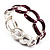 'Oval Link Chain' Lilac Enamel Hinged Bangle Bracelet (Gold Tone) - view 14