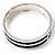 Blue Ornamental Enamel Hinged Bangle Bracelet (Silver Tone) - view 9
