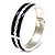 Blue Ornamental Enamel Hinged Bangle Bracelet (Silver Tone) - view 8