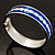 Blue Ornamental Enamel Hinged Bangle Bracelet (Silver Tone) - view 6