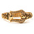 Pave Set 'Buckle' Hinged Bangle Bracelet (Gold Tone) - view 11