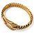 Pave Set 'Buckle' Hinged Bangle Bracelet (Gold Tone) - view 9