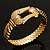 Pave Set 'Buckle' Hinged Bangle Bracelet (Gold Tone) - view 17