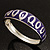 Deep Purple Ornamental Enamel Hinged Bangle Bracelet (Silver Tone) - view 8