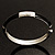 Thin Classic Black Enamel Hinged Bangle Bracelet (Silver Tone) - view 4