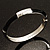 Thin Classic Black Enamel Hinged Bangle Bracelet (Silver Tone) - view 3