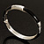 Thin Classic Black Enamel Hinged Bangle Bracelet (Silver Tone) - view 16