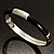 Thin Classic Black Enamel Hinged Bangle Bracelet (Silver Tone) - view 7