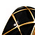 Wide Black Enamel Ornamental Hinged Bangle Bracelet (Gold Tone) - view 4